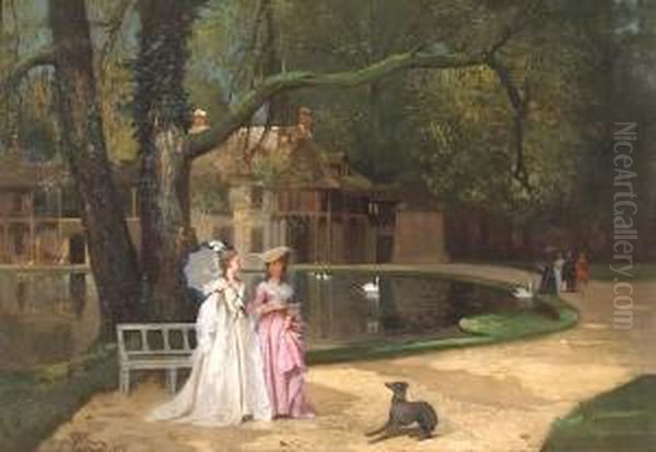 The Promenade Oil Painting by Joseph Caraud