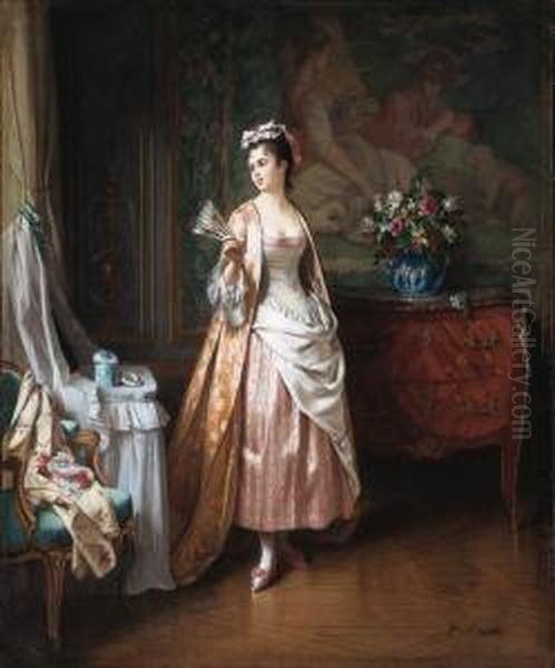 In The Boudoir Oil Painting by Joseph Caraud