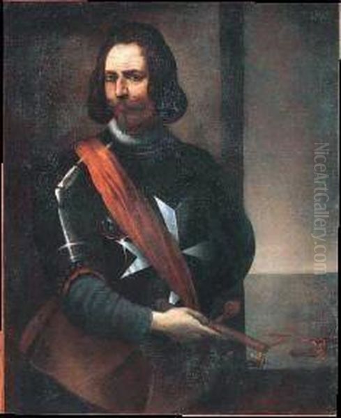 Ritratto Di Gentiluomo In Armatura Con Emblema Di Cavalierato Oil Painting by Giovanni Bernardo Carbone