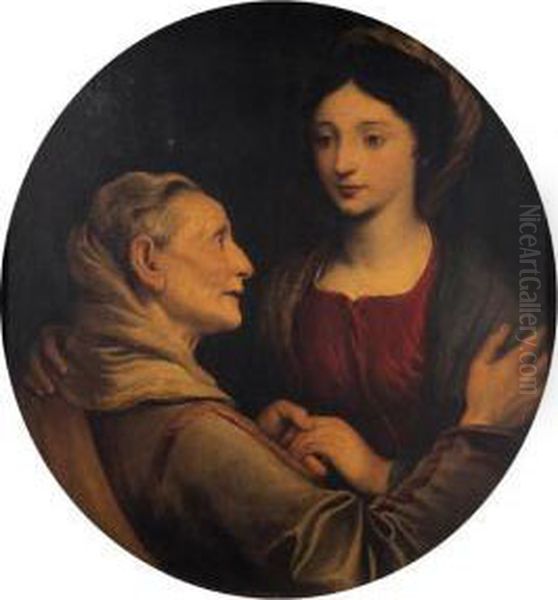 The Visitation Oil Painting by Giovanni Bernardo Carbone