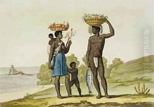 A slave family of the Loango tribe, Surinam Oil Painting by G. Bramati