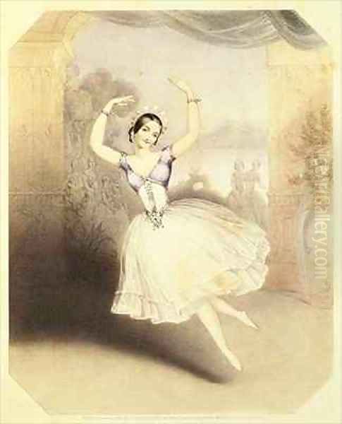 Carlotta Grisi (1819-99) in the Ballet of the Peri Oil Painting by John Brandard