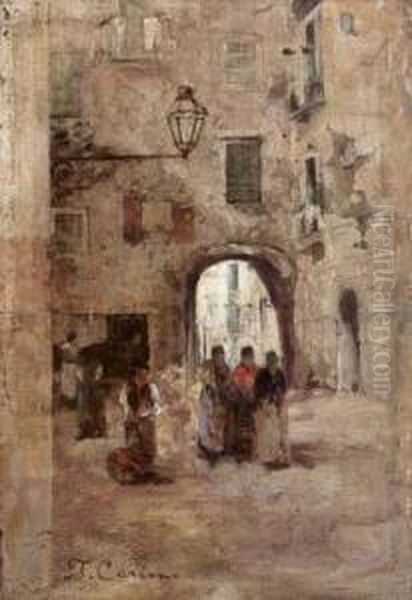 Le Comari Oil Painting by Filippo Carcano