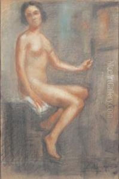 Nudo Oil Painting by Filippo Carcano