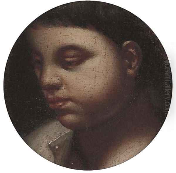 The head of a young boy Oil Painting by Francesco Da Ponte, Called Francesco Bassano