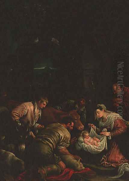 The Adoration of the Shepherds Oil Painting by Francesco, II Bassano