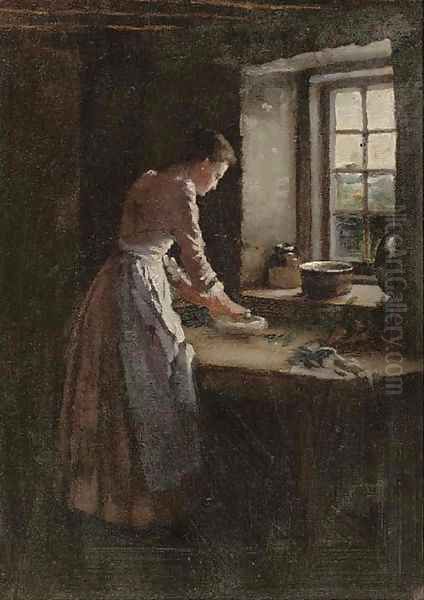 Making bread Oil Painting by Frank Bramley