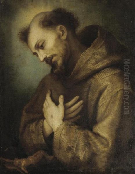 Saint Francis In Meditation Oil Painting by Lodovico Cardi Cigoli