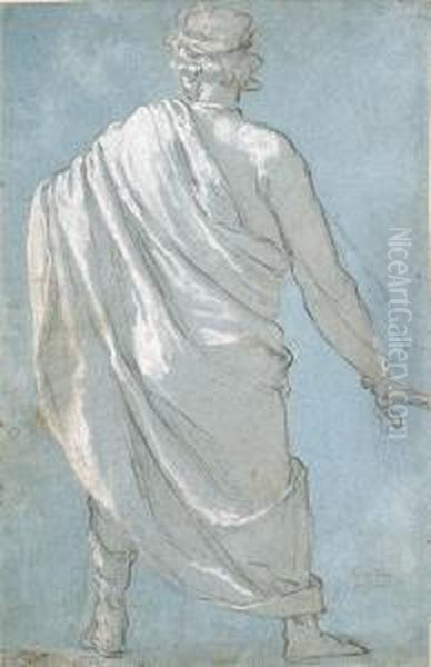 A Man Seen From Behind Wearing A Cloak Oil Painting by Lodovico Cardi Cigoli