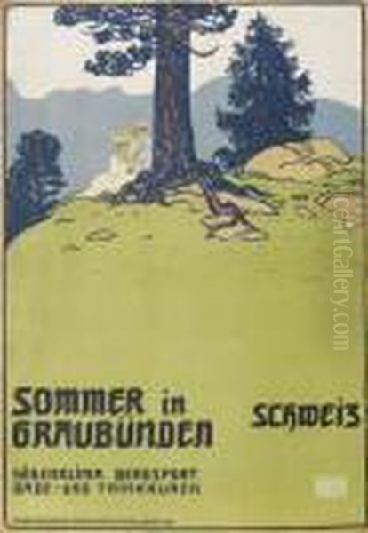 Sommer In Graubunden Oil Painting by Emil Cardinaux