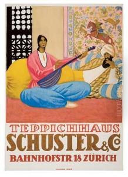 Schuster & Co.1924. Oil Painting by Emil Cardinaux