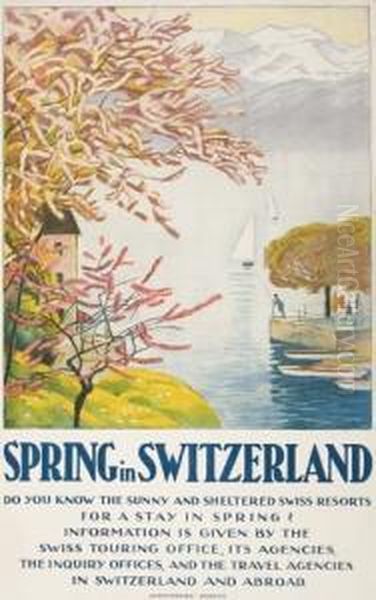 Spring In Switzerland. 1921. Oil Painting by Emil Cardinaux