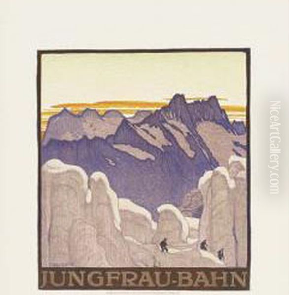 Jungfrau-bahn Oil Painting by Emil Cardinaux