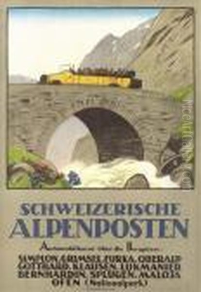 Schweizerische Alpenposten Oil Painting by Emil Cardinaux