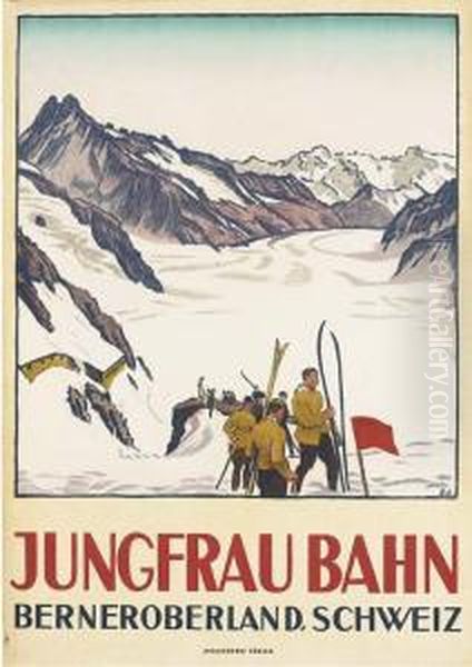 Jungfrau Bahn Oil Painting by Emil Cardinaux