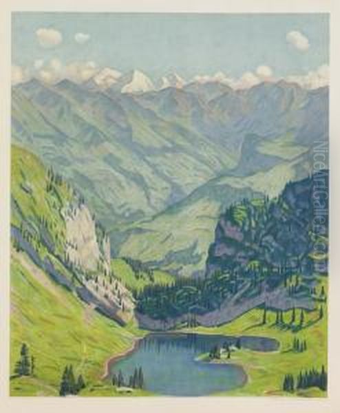 Oschinensee. Oil Painting by Emil Cardinaux