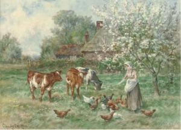 Feeding Time Oil Painting by Claude Cardon