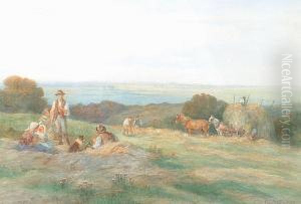 Harvesting Scene Oil Painting by Claude Cardon