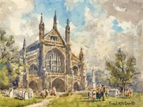 Winchester Cathedral Oil Painting by Conrad H.R. Carelli