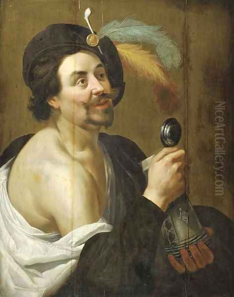 A man with a tankard Oil Painting by Jan Van Bijlert