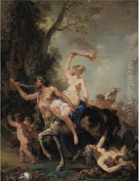 A Bacchanal Oil Painting by Jacques Philippe Caresme