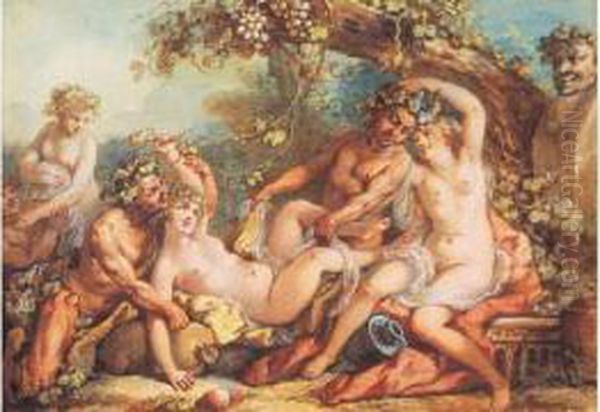 Bacchanale Oil Painting by Jacques Philippe Caresme