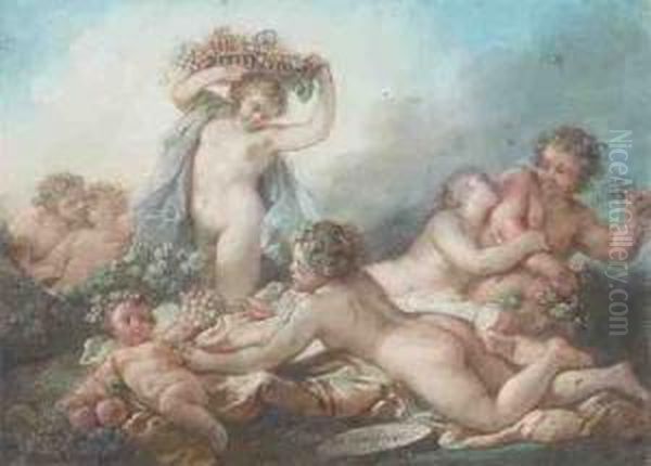 Bacchanale Oil Painting by Jacques Philippe Caresme