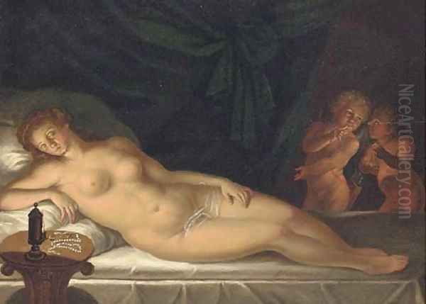 Sleeping venus Oil Painting by Karl Brulloff