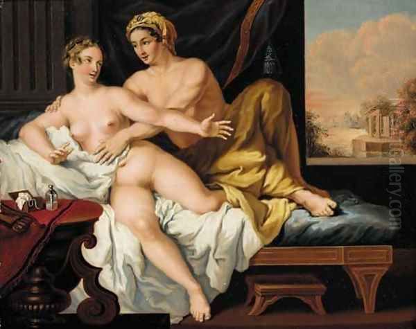 An amorous couple in an interior Oil Painting by Louis Leopold Boilly