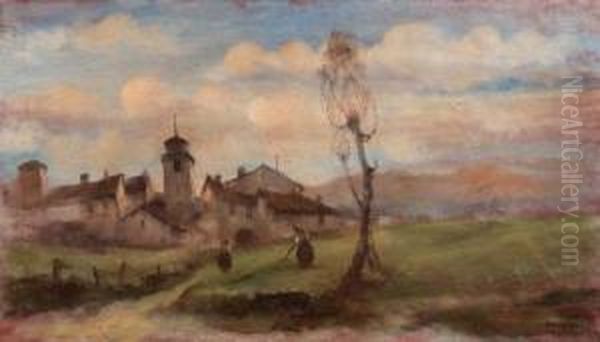 Paesaggio Veneto Oil Painting by Vittore Antonio Cargnel