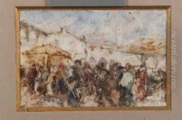 Mercato Oil Painting by Vittore Antonio Cargnel