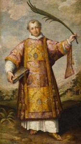 San Lorenzo. Circa 1530. Oil Painting by Giovanni De' Busi Cariani