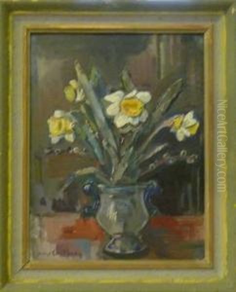 Blomsterstilleben. Oil Painting by Hugo Carlberg