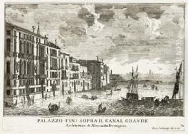 Palazzo Fini Sopra Il Canal Grande Oil Painting by Luca Carlevarijs