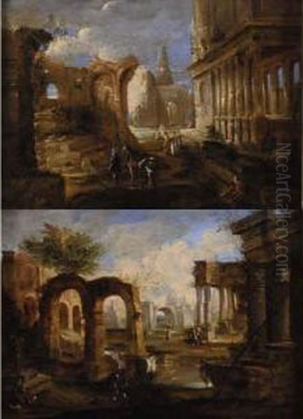 Attr.a, Architectures Antiques Animees Oil Painting by Alberto Carlieri