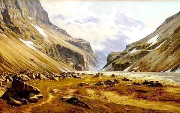 The Valley of the Veneon at St Christophe in Oisans Oil Painting by Charles Bertier