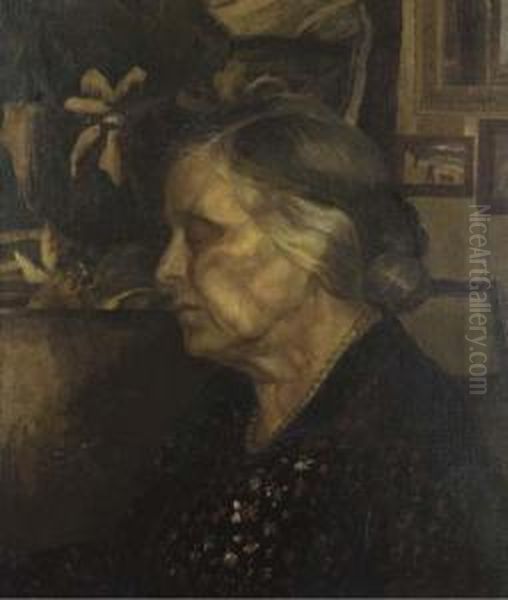 Portrait Of The Artist's Mother Oil Painting by Hilda Carline