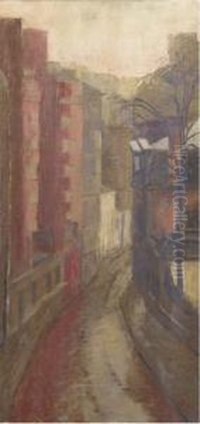 Deserted Street Oil Painting by Hilda Carline