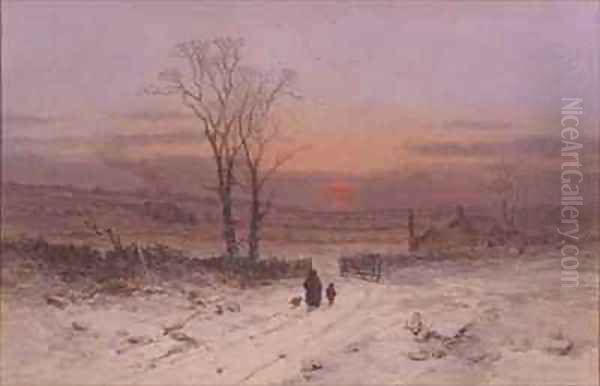 A Winter's Eve Oil Painting by Charles Brooke Branwhite