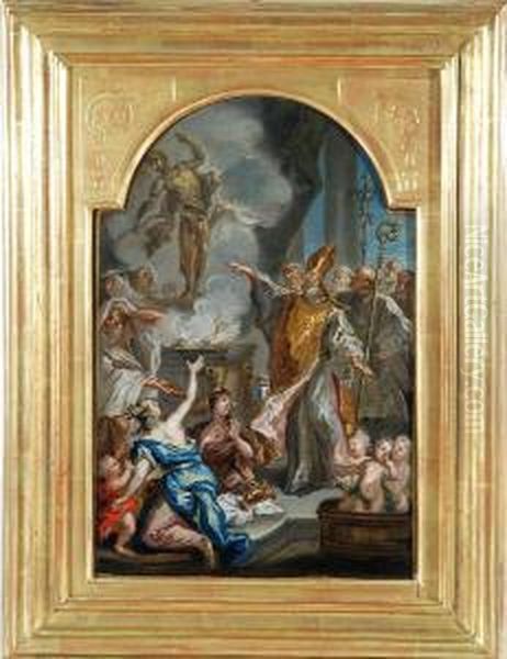 Il Miracolo Di Santa Caterina Oil Painting by Carlo Innocenzo Carloni