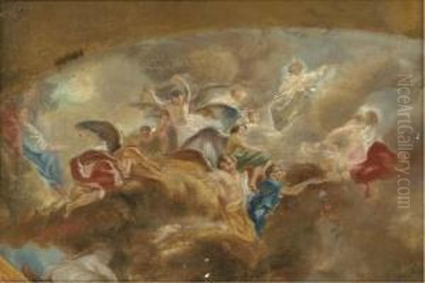 Design For An Allegorical Ceiling Painting Oil Painting by Carlo Innocenzo Carloni