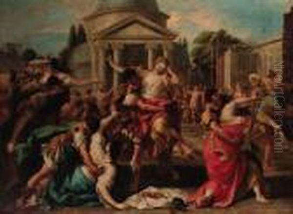 The Rape Of The Sabines Oil Painting by Carlo Innocenzo Carloni