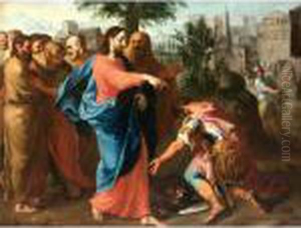 Christ Healing The Roman Centurian's Servant Oil Painting by Giovanni Battista Carlone