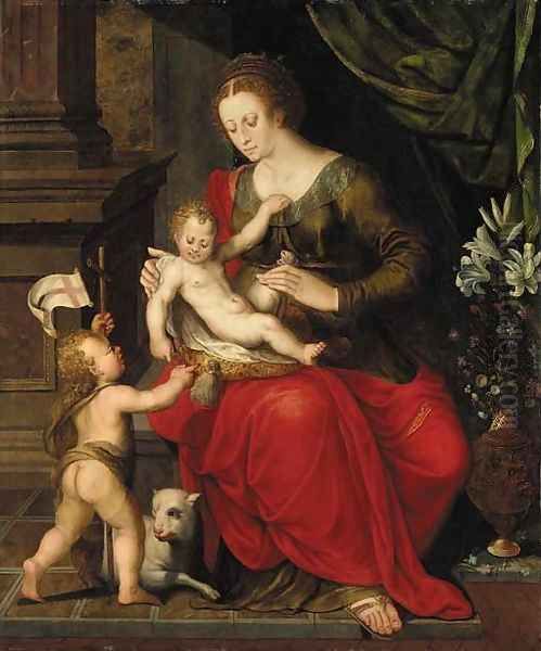 The Virgin and Child with the Infant Saint John the Baptist Oil Painting by Crispin Van Den Broeck