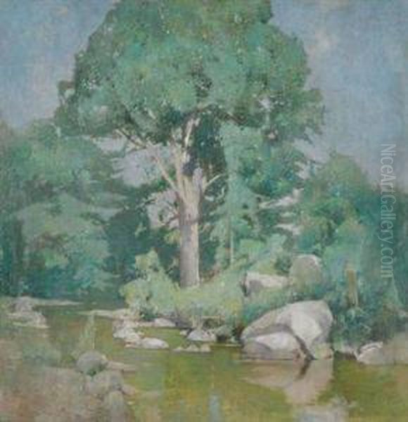 Brook Elm Oil Painting by Emil Carlsen