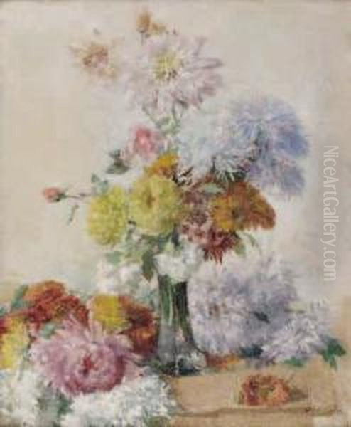 Vase De Fleurs Oil Painting by Emil Carlsen