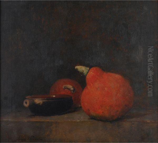 Still Life With Gourds And Bowl Oil Painting by Emil Carlsen