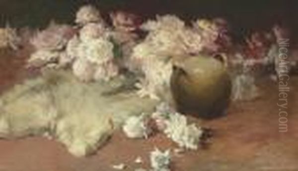 Peonies Oil Painting by Emil Carlsen