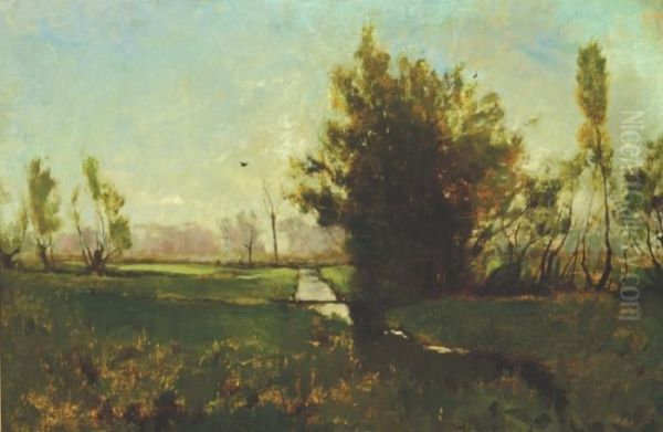 Spring Landscape Oil Painting by Emil Carlsen