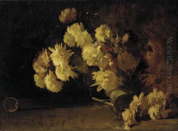 Still Life With Flowers Oil Painting by Emil Carlsen